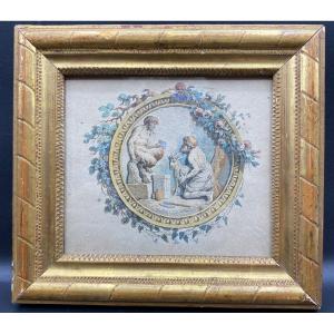 Small Watercolor Ink Drawing Late 18th Century