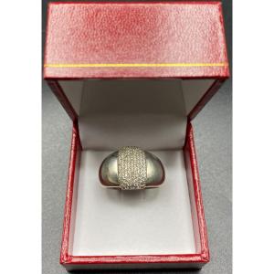 Ring In Sterling Silver And Cubic Zirconia Paving Circa 1970/80