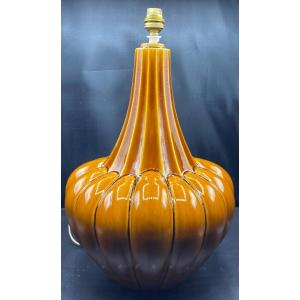 Enameled Ceramic Lamp Around 1960 French 