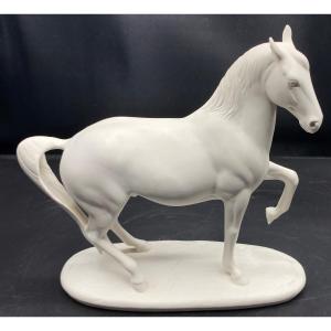 Horse Subject In Glazed Porcelain By Goebel From The Year 1994