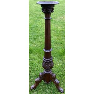 Large And High Bolster In French Carved Oak From The End Of The 19th Century 