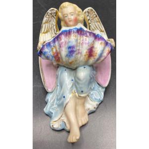 Font In Painted Gilt Enameled Porcelain, 19th Century,…