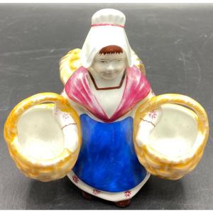 Subject In Limoges Porcelain Salt Pepper And Mustard Pot From The 1930s