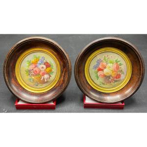 A Pair Of Miniatures Painted On Copper From The 1930s Both Signed