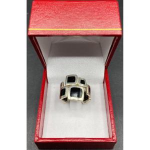 Sterling Silver And Onyx Ring By Mlks From The 1930s
