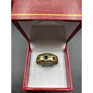 Bangle Ring In 9 Carat Yellow Gold And Sapphires From The 1930s/40s Great Britain 