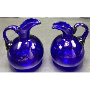 Two 19th Century Blown Crystal Jugs From Sèvres