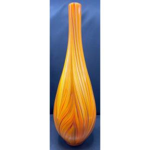 Large Missoni Murano Multi-layer Glass Soliflore Vase From The 1970s/80s