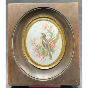Miniature Gouache On French Paper Circa 1870