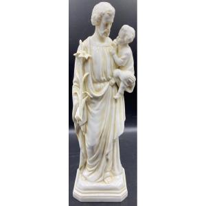 Religious Subject Saint Joseph And Child Saxon Porcelain Circa 1930