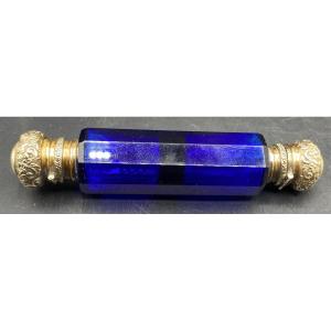 Double Bottle In Blown Crystal Saint Louis 19th Century And Brass 