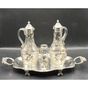 Vinegar Bowl In Sterling Silver And Perpignan Crystal Circa 1760/65 By Antoine Tarbal