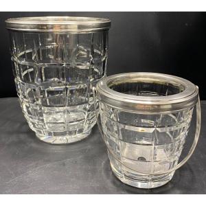 1930s Baccarat And Victor Sablier Crystal Champagne Bucket And Ice Bucket