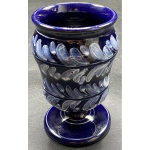 Glazed Ceramic Chalice Painted By C. Bernard Nevers Circa 1940