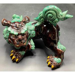 Satzuma Japan Glazed Terracotta Chichi 1900s