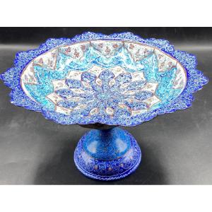 Iranian Painted Enameled Brass Shower Caddy 1900s