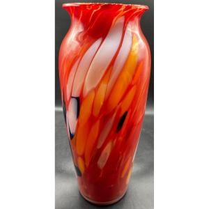 1960s/70s Murano Multi-layered Glass Tall Vase