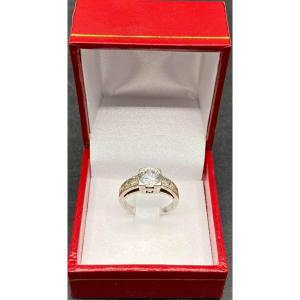 Sterling Silver Ring With Zirconia French Circa 1950