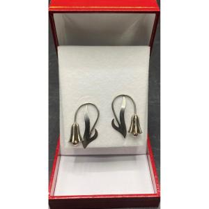 Pair Of Mexican Solid Silver Earrings From The 1960s/70s