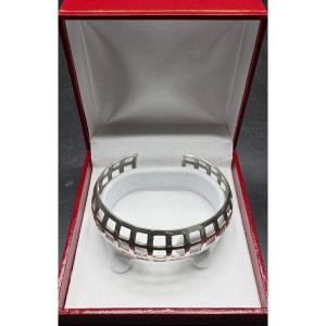 1980s European Solid Silver 3/4 Bangle Bracelet