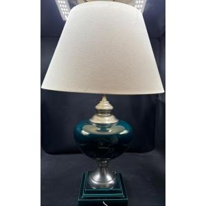 1960s French Ceramic Lamp Chrome Brass And Miscellaneous