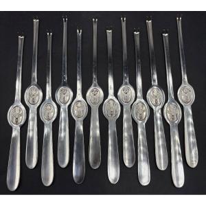 Set Of Twelve Silver-plated Lobster Cures From The 1920s/30s France