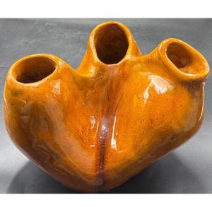 1940s/50s French Glazed Terracotta Vase 