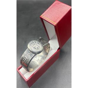 1900s Caucasian Nickel-plated Sterling Silver Bracelet
