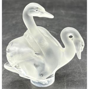 Subject: Couple Of Swans In Blown Crystal From The 1980s By Lalique France…
