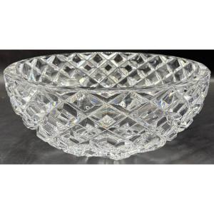 Large Bohemian Cut Blown Crystal Salad Bowl From The 1930s