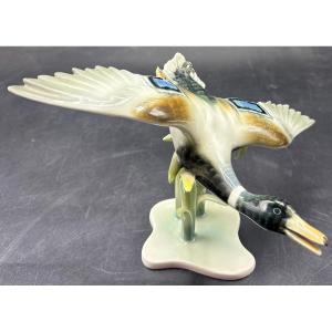 1920s Glazed Porcelain Duck By G. Bochmann