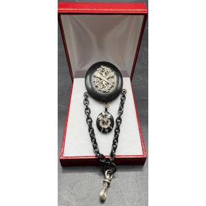 Solid Silver And Enamel Châtelaine, Late 19th Century, French