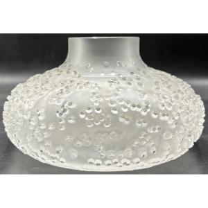1970s Acid-etched Blown Crystal Vase By Peill & Putzler 