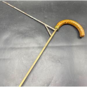 1900s Horse Dealer's Cane In Scarified Wood And Various