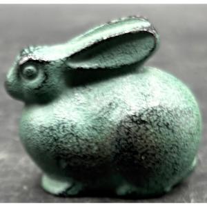 Small Hare In Cast Iron With A Patina From Japan Circa 1950/60