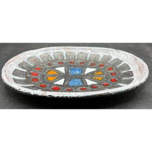 1950s/60s Coloured Glazed Stoneware Bowl Signed By Pérignem