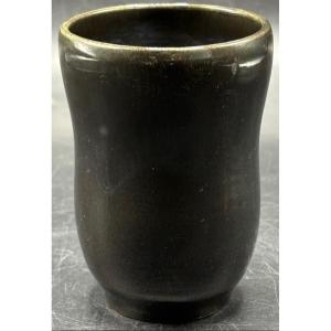 Small Glazed Terracotta Vase From The 1960s Signed Fl Accolay