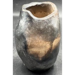 Small 1960s/70s Glazed Terracotta Vase By Jr