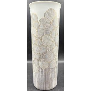 1980s Nossek Gold Glazed Porcelain Vase For Kaiser 