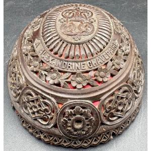 A Carved Half Coconut Dated August 1881 