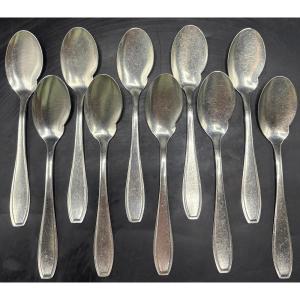 Set Of Ten Individual Silver-plated Sauce Spoons 1930s/40s By Hepp Pforzheim