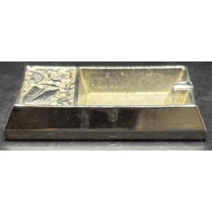 1930s French Silver-plated Bronze Ashtray 