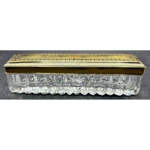 Molded Crystal Box From Le Creusot And French Vermeil Mounts From The Years 1819-1838