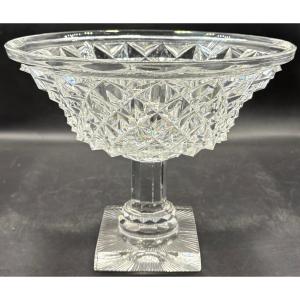 Footed Bowl In Cut Blown Crystal, Early 19th Century, Le Creusot 