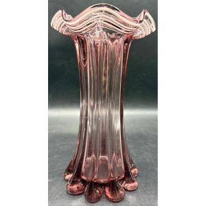 Blown Glass Vase With Murano Glass Appliqué From The 1960s/70s