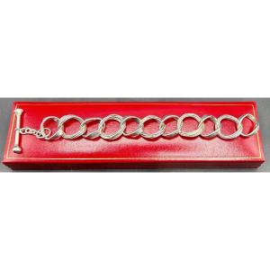 Solid Silver Gourmet Bracelet From The 1950s/60s, French 