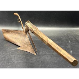 Wrought Iron And Wood Plow From The 1900s, Masterful Work From The Southwest