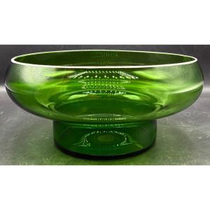 1950s Scandinavian Hand-blown Glass Bowl With Enamel Finish