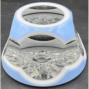 1930s/40s European Cut And Blown Crystal Paperweight Ball