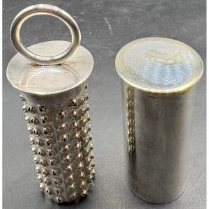 A Silver-plated Metal Nutmeg Grate From The 1900s By Potfer